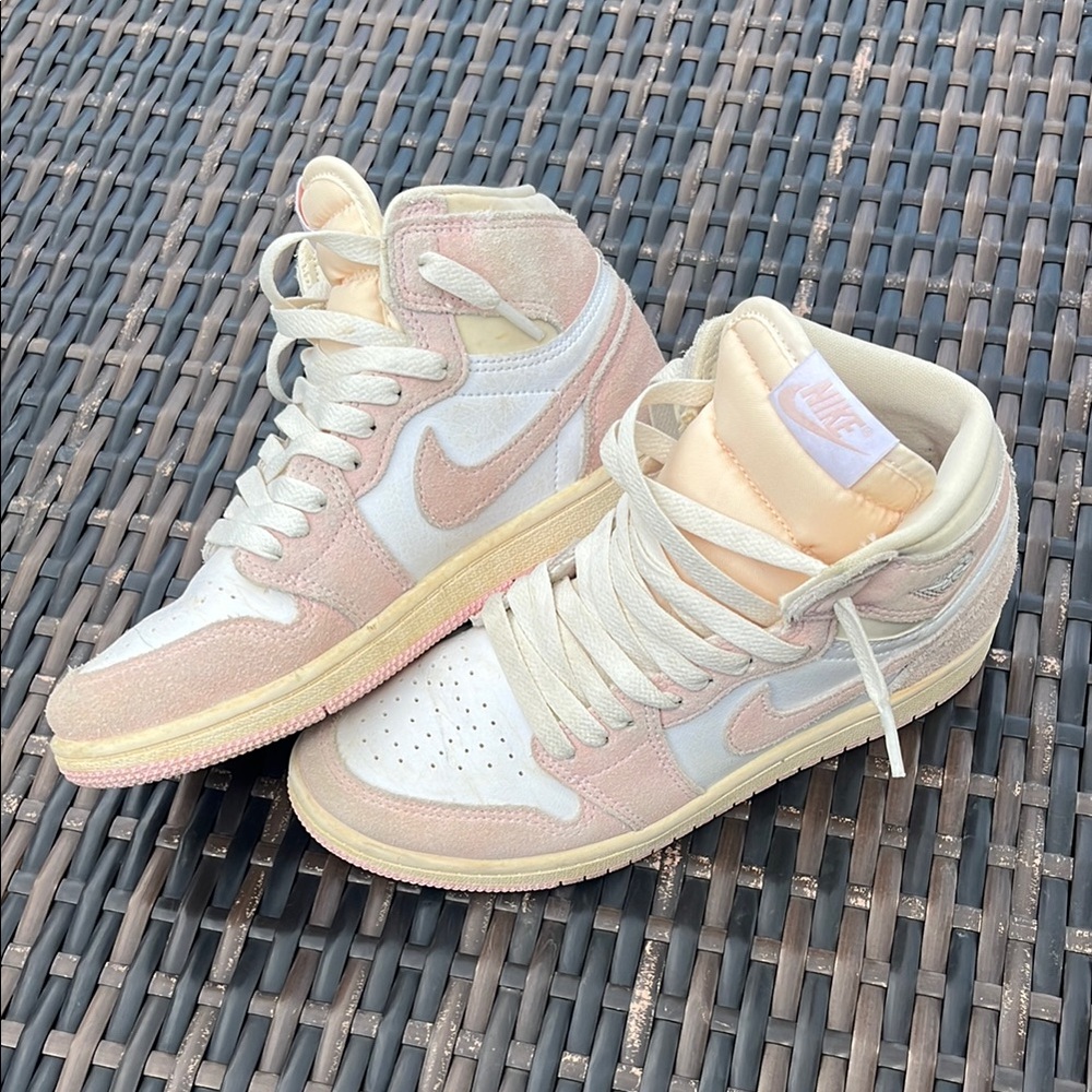 Nike Air Jordan Mid in Pink and Cream (High-Top Sneakers)